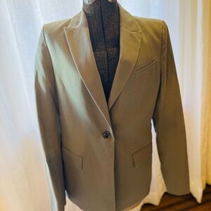 Banana Republic Italian Fabric Blazer – Size 4 Tall Olive Green Tailored Jacket